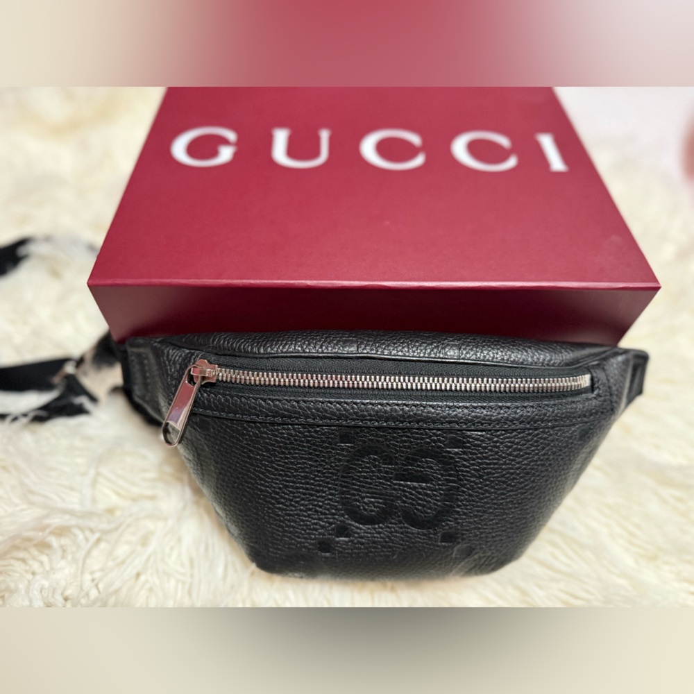 Gucci GG Black Leather Belt Bag